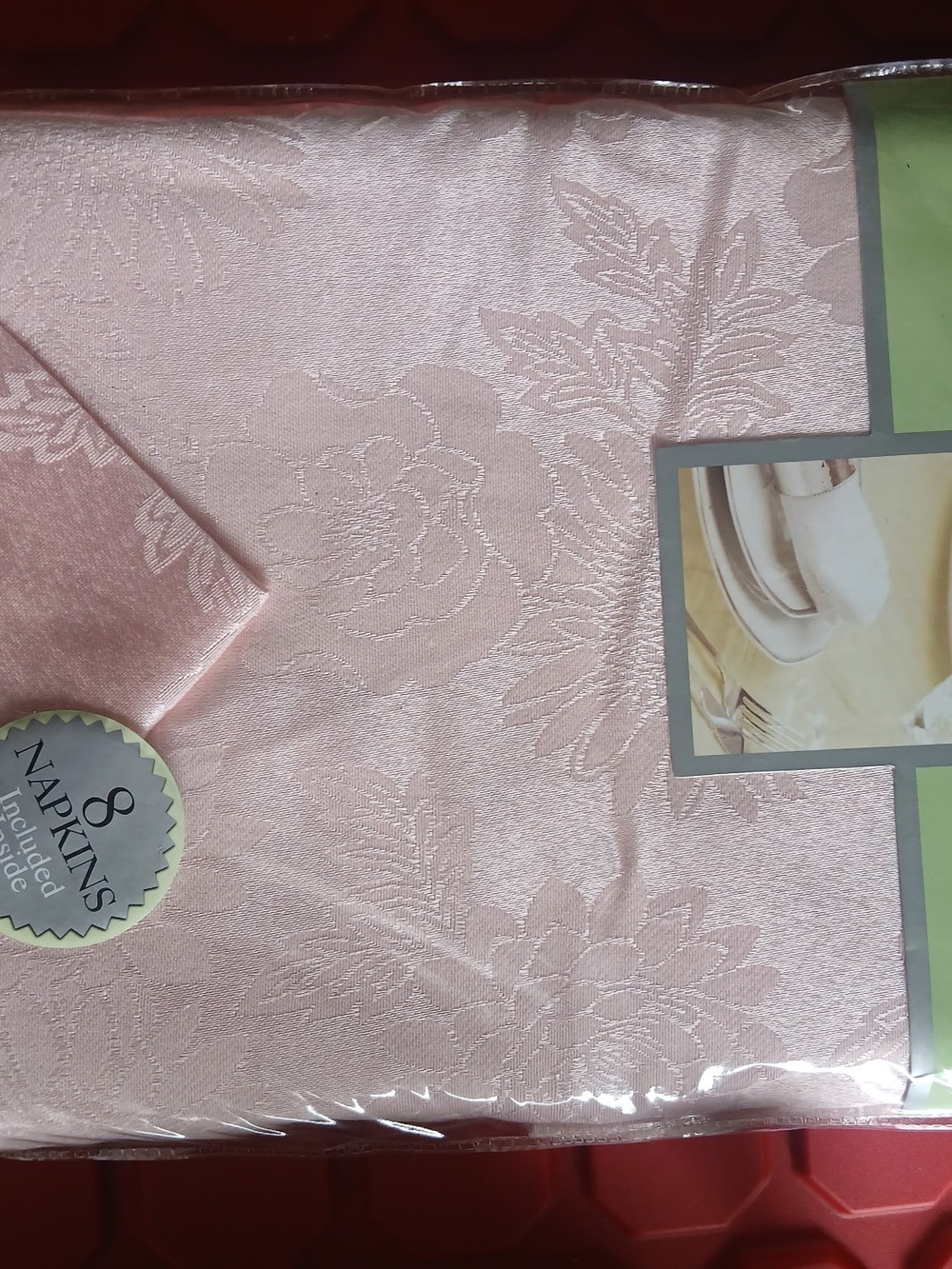 Homewear Dinner Party Medley Tablecloth 60x104 Oblong + 8 Napkins Floral Pink